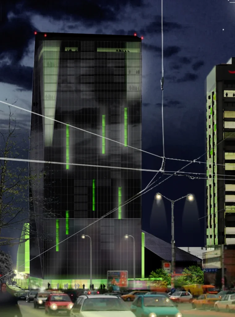 I-Tower - vista esterna notte