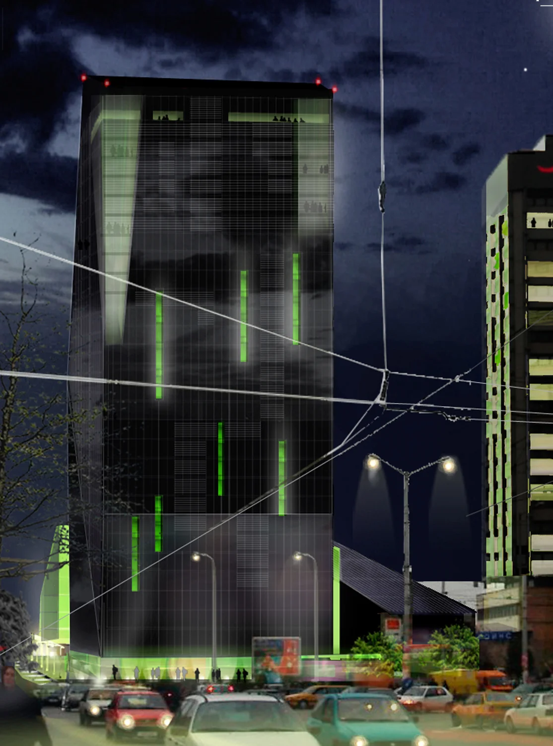 I-Tower - vista esterna notte